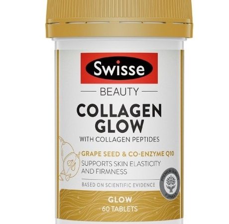 Коллаген с маслом из виноградной косточки и коэнзимом q10 в таблетках Swisse Collagen Glow 60 или 120 шт