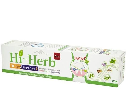 Зубная паста с цинком в тюбике Hi Herb 140 гр