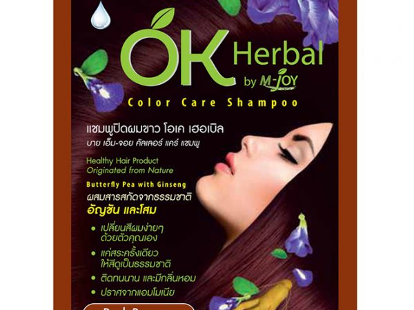 Оттеночный шампунь для волос красно-коричневый цвет OK Herbal 30 мл