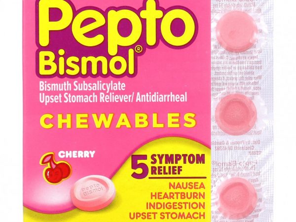 Pepto Bismol, Жевательные таблетки, вишня, 30 жевательных таблеток