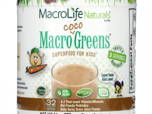Macrolife Naturals, Macro Coco Greens, суперфуд для детей, 202 г (7,1 унции)
