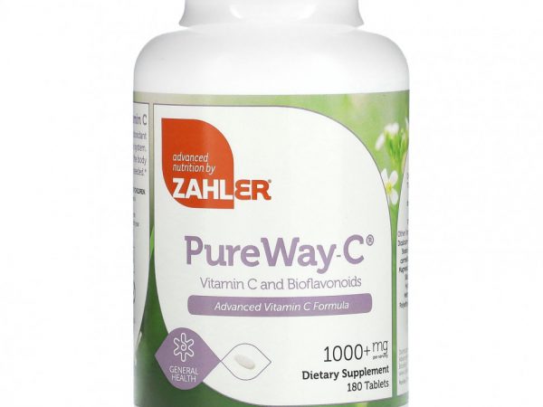 Zahler, PureWay-C, витамин C и биофлавоноиды, более 1000 мг, 180 таблеток