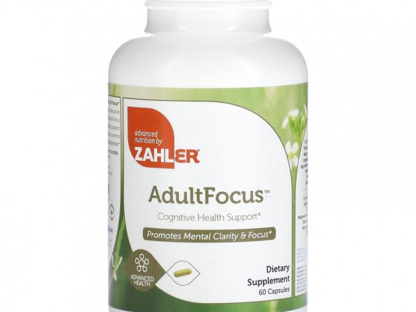 Zahler, AdultFocus, поддержка когнитивного здоровья, 60 капсул