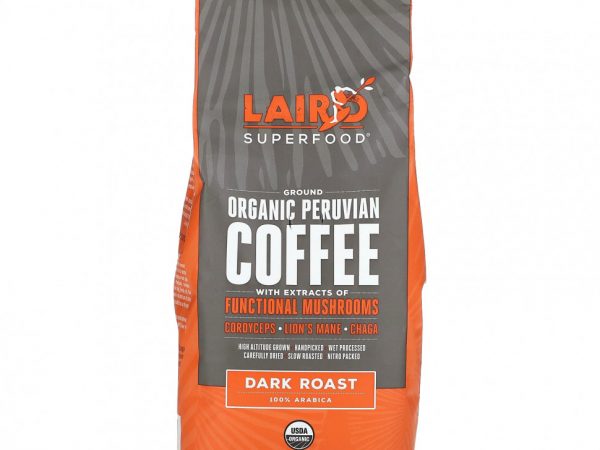 Laird Superfood, Органический перуанский кофе, молотый, темной обжарки, 340 г (12 унций)