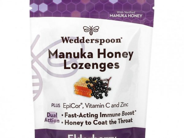 Wedderspoon, Леденцы с медом Manuka, бузина, 74 г (2,6 унции)