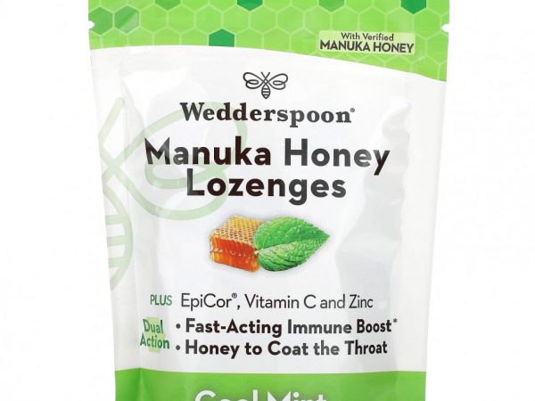 Wedderspoon, Леденцы с медом Manuka, прохладная мята, 74 г (2,6 унции)