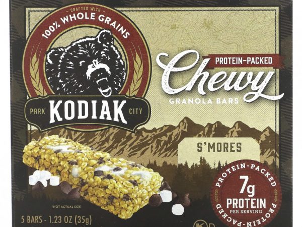 Kodiak Cakes, Жевательные батончики из гранолы, S'mores, 5 батончиков, 35 г (1,23 унции) каждый