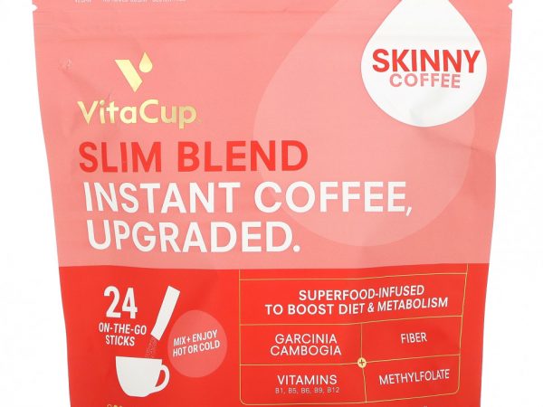 VitaCup, Растворимый кофе Slim Blend, средней обжарки, 24 палочки, по 3,7 г (0,13 унции) каждая