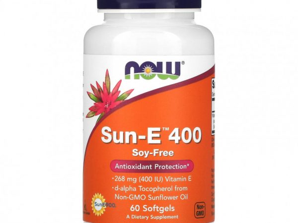 NOW Foods, Sun-E 400, 268 мг (400 МЕ), 60 мягких таблеток