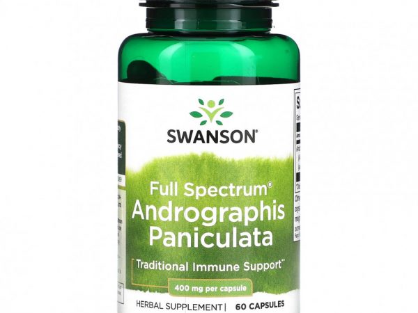 Swanson, Andrographis paniculata полного спектра, 400 мг, 60 капсул