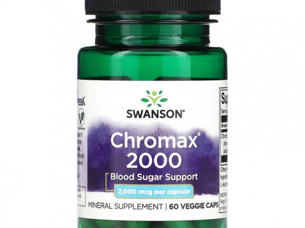 Swanson, Chromax 2000, 2000 мкг, 60 растительных капсул
