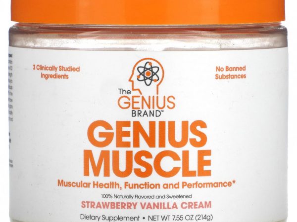 The Genius Brand, Genius Muscle, клубнично-ванильный крем, 214 г (7,55 унции)