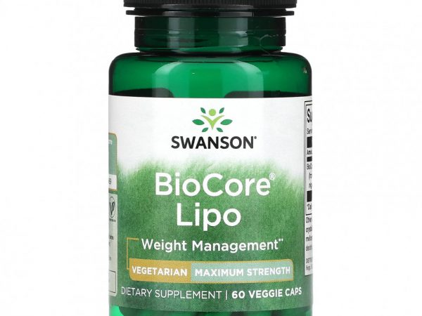 Swanson, BioCore Lipo, максимальная сила действия, 60 растительных капсул