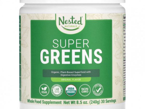 Nested Naturals, Super Greens, оригинальный вкус, 240 г (8,5 унции)