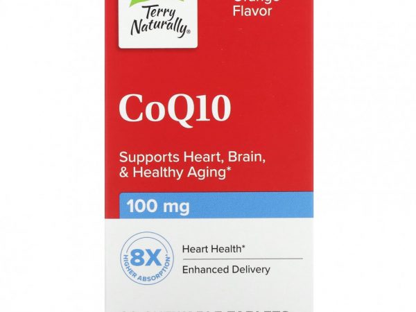 Terry Naturally, CoQ10, апельсин, 100 мг, 30 жевательных таблеток