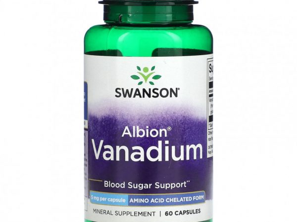 Swanson, Albion Vanadium, 5 мг, 60 капсул