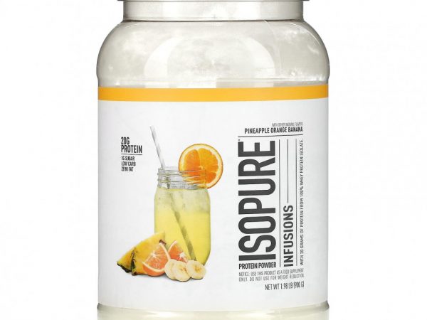 Isopure, Протеиновый порошок Infusions, ананас, апельсин и банан, 900 г (1,98 фунта)