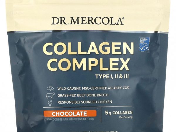 Dr. Mercola, Collagen Complex Type l, ll & lll, шоколад, 5 г, 420 г (14,81 унции)