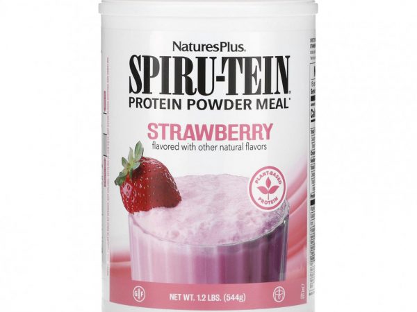 NaturesPlus, Протеиновый порошок Spiru-Tein, со вкусом клубники, 544 г (1,2 фунта)