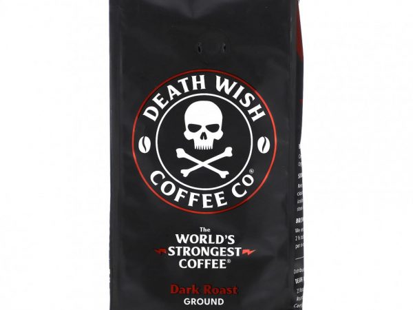 Death Wish Coffee, Самый крепкий в мире кофе, молотый, темной обжарки, 454 г (16 унций)