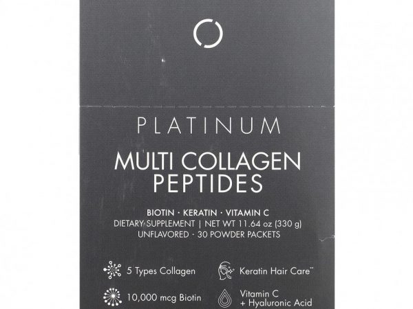 Codeage, Platinum Multi Collagen Peptides, без добавок, 30 пакетиков по 11 г (0,38 унции)