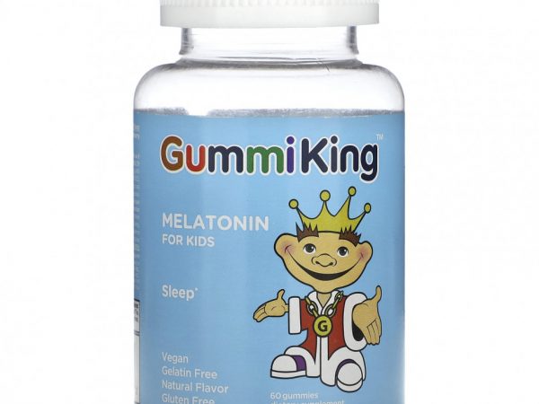 GummiKing, Мелатонин для детей, со вкусом клубники, 60 жевательных таблеток