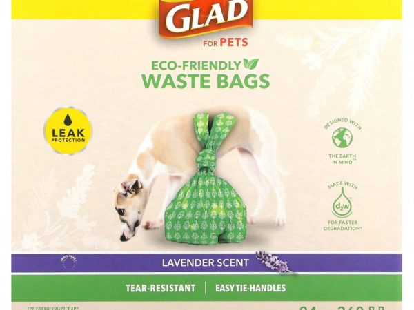 Glad for Pets, Экологичные пакеты для отходов, для домашних животных, лаванда, 360 пакетов