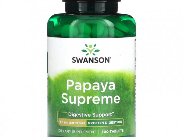 Swanson, Papaya Supreme, 50 мг, 300 таблеток