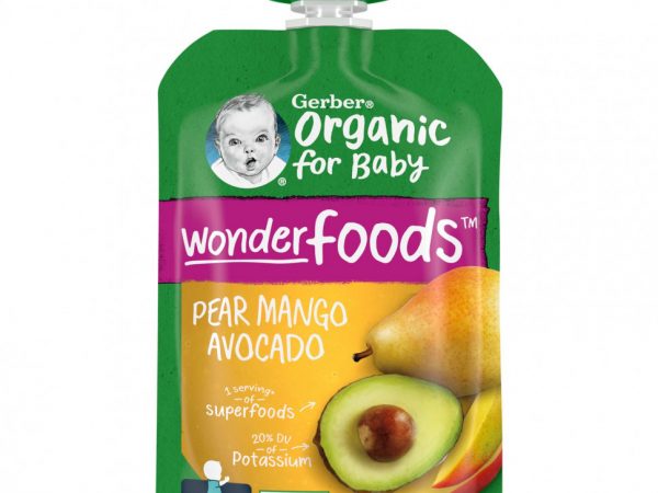 Gerber, Organic for Baby, Wonderfoods, 2nd Foods, груша, манго, авокадо, 99 г (3,5 унции)