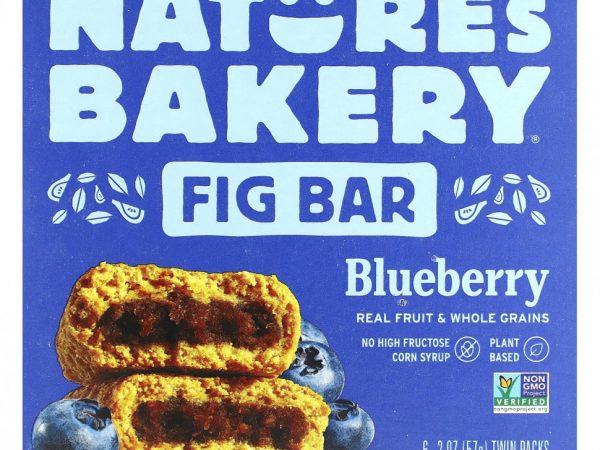 Nature's Bakery, Инжирный батончик, голубика, 6 двойных пакетиков по 57 г (2 унции)