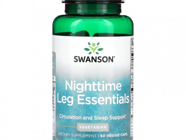 Swanson, Nighttime Leg Essentials, 60 растительных капсул