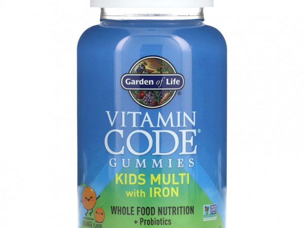 Garden of Life, Vitamin Code, жевательные таблетки для детей, мультивитамины с железом, апельсин, 90 жевательных таблеток