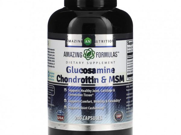 Amazing Nutrition, Глюкозамин, хондроитин и МСМ, 240 капсул