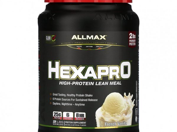 ALLMAX, Hexapro, постная еда с высоким содержанием белка, французская ваниль, 907 г (2 фунта)