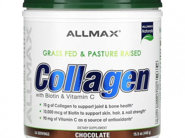 ALLMAX, Коллаген с биотином и витамином C, шоколад, 440 г (15,5 унции)