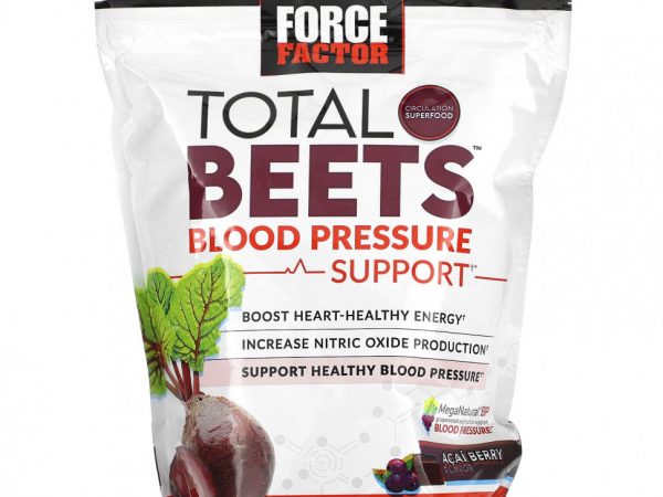 Force Factor, Total Beets, средство для поддержки артериального давления, ягоды асаи, 60 жевательных таблеток