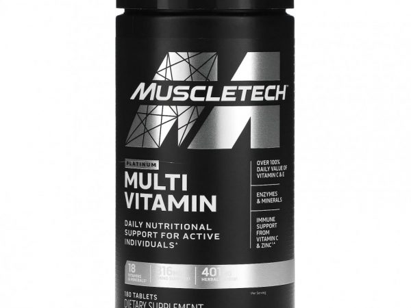 MuscleTech, Platinum, мультивитамины, 180 таблеток