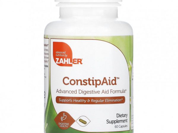 Zahler, ConstipAid, улучшенная формула для улучшения пищеварения, 60 капсул