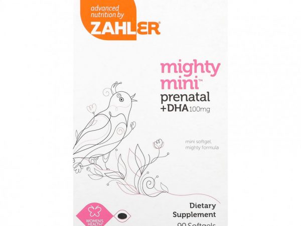 Zahler, Mighty Mini Prenatal + DHA, 100 мг, 90 мягких таблеток