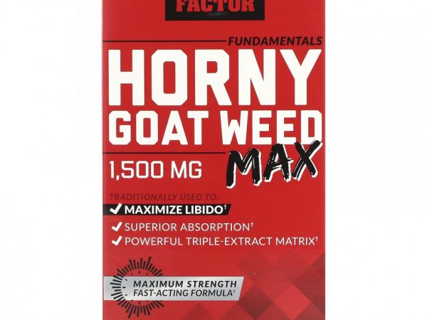 Force Factor, Fundamentals, Horny Goat Weed Max, 500 мг, 90 растительных капсул