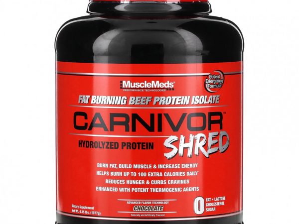 MuscleMeds, Carnivor Shred, гидролизованный протеин, шоколад, 1977 г (4,35 фунта)