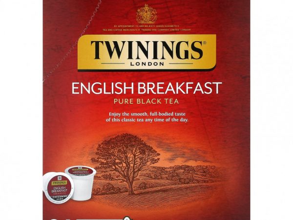Twinings, Чистый черный чай, английский завтрак, 24 чашки, 3 г (0,11 унции)