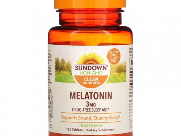 Sundown Naturals, Мелатонин, 3 мг, 120 таблеток