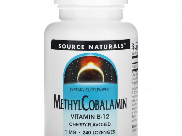 Source Naturals, МетилКобаламин, С вишневым вкусом Под язык, 1 мг, 240 таблеток