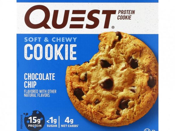 Quest Nutrition, Протеиновое печенье, шоколадная крошка, 4 пакетика, 59 г (2,08 унции)