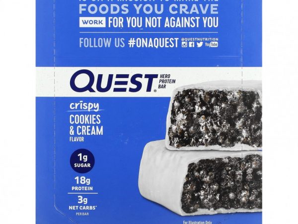 Quest Nutrition, Протеиновый батончик, печенье и крем, 12 батончиков, 52 г (1,83 унции)