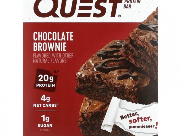 Quest Nutrition, Протеиновый батончик, шоколадный брауни, 4 батончика, 60 г (2,12 унции)