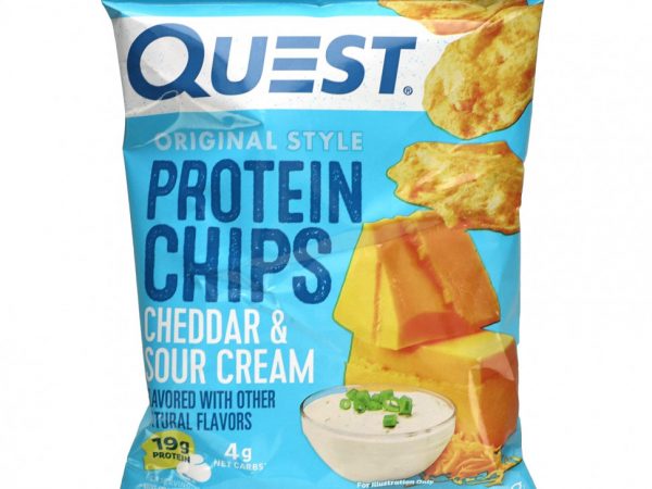 Quest Nutrition, Протеиновые чипсы Original Style, чеддер и сметана, 8 пакетиков, 32 г (1,1 унции)