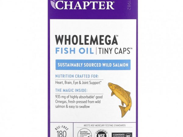New Chapter, Рыбий жир Wholemega, маленькие капсулы, 180 капсул