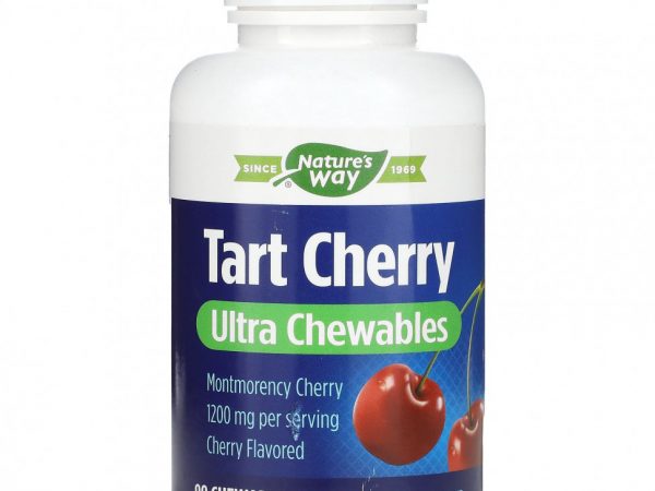 Nature's Way, Tart Cherry, Ultra Chewable, вишня, 400 мг, 90 жевательных таблеток